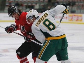 67's Tyler Graovac (pictured) and Sean Monahan were cut by Team Canada on Wednesday. (Todd Korol, Reuters)