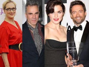 Meryl Streep, Daniel Day-Lewis, Rachel Weisz and Hugh Jackman. (WENN.COM)