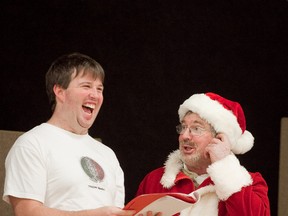 Matt Babcock and Terry Whalen run some funny lines at a final rehearsal for the Newburgh Community Christmas Concert, in the skit "North Pole Storage Wars." The concert takes place on Dec. 15 at 3 p.m. and 7 p.m.