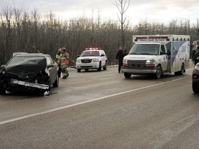 A two-car collision slowed traffic on Highway 19, by Rabbit Hill Road, on Tuesday afternoon, Dec. 11. No serious injuries were reported, but it was the third major collision in one week on the highway, one of which left two dead.