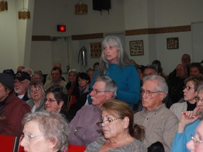 Theresa Niccolls-McDonald makes a point at a public meeting in November on Port Glasgow Secondary Plan.