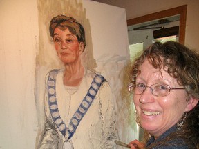 Kingston artist Joanne Gervais is in the process of painting a portrait of former Kingston mayor Isabel Turner.
Paul Schliesmann/The Whig-Standard