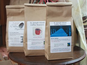Some of the popular blends from St. Joseph Island Coffee Roasters.