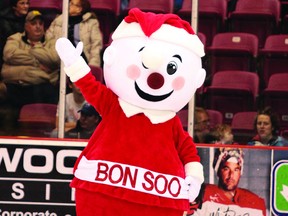 The new look Mr. Bon Soo waves to the crowd at a recent Hounds game.