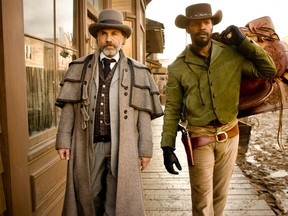 Actors Christoph Waltz and Jamie Foxx are shown in a scene from director Quentin Tarantino's film Django Unchained. (Handout)