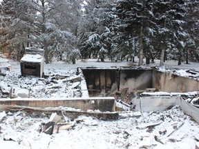 What was left of a home north of Gronlid after a house fire on Wednesday, December 12.