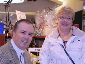 Timmins author Kevin Vincent and shopper Marina Glaister of Timmins.