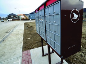 A community mail box. These will be phased in over five years to replace home mail delivery, Canada Post says. Postmedia FILE PHOTO