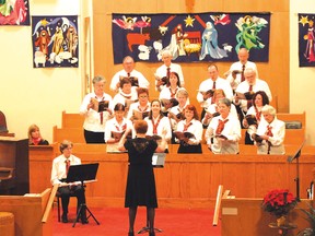 Ann Foy, of Suite Music, directed the Jewels of Harmony as well as Suite Harmony on Sunday evening during the Sweet Suite Choral Christmas concert at the United Church in Elliot Lake. It was an exceptional evening.
Photo by KEVIN McSHEFFREY/THE STANDARD/QMI AGENCY