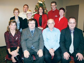 SEAN CHASE    The Upper Ottawa Valley Chamber of Commerce has elected its board of directors for 2013. In the photo are (front left to right) treasurer Kim Drake, president Brian McInall, Deep River chair John Walden, and past-president Gary Melnyk; (back left to right) directors-at-large Hélene Grondin, Nathan Lowe (Algonquin business student representative), Janice Krieger, Rebecca Bair Patel, Shawn Behnke and Jocelyn Scott. Missing are vice-president Osiah Horst and director Marilyn Alexander.