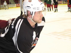 Pro hockey player Jesse Winchester was back on a familiar rink earlier this week, taking part in a Jr. A Colts workout at the Cornwall Civic Complex. He’s been playing the past two months in Finland, but the Long Sault native is home for the holidays.
Todd Hambleton staff photo