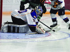 Ethan Wood is expected to start in net for the MOB when they face off against Drumheller Thursday night. TREVOR HOWLETT/TODAY FILE PHOTO