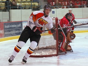 Blast forward Joel Prpic makes his Allan Cup Hockey debut against the Orillia Tundras last  Friday at the civic centre.
