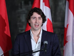 Justin Trudeau speaks to supporters. (John Lappa, The Sudbury Star)