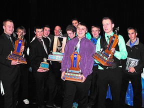 The award winners for the 2012 edition of the Ardrossan Bisons football team. Photo supplied