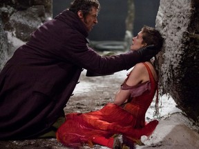 Hugh Jackman stars as Jean Valjean and Anne Hathaway stars as Fantine in 'Les Miserables.'