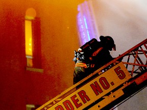 Belleville, Ont. fire crews fight a spectacular overnight blaze that destroyed Quinte Hotel, a downtown Belleville, Ont. landmark Thursday, Dec. 20, 2012. - Michael J. Brethour/Special for The Intelligencer/QMI Agency