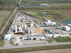 This aerial view shows the Methes Energies Canada Inc.'s biodiesel plant in Sombra. The company was recently named New Producer of the Year by the Canadian Renewable Fuels Association. (Submitted photo)
