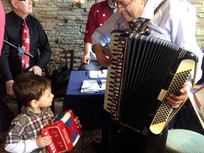 Carmine Ricciuti and his grandson, Matteo Ricciuti, 2, performed last year during the annual Christmas Special to raise money for the North Bay Santa Fund.