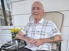 Roy Hamlyn, 76, lost a leg earlier this year when a blood clot threatened his life. The emergency happened the same day the Sarnia man was told he was cancer-free, after months of battling lung and prostate cancer. He's pictured at his Sarnia home. THE OBSERVER/ QMI AGENCY
