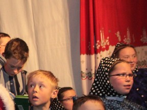 Santa visited the Parkland Hutterian Colony south of Nanton on Dec. 20, 2012.