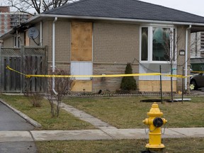 An early Christmas morning fire gutted this Farr Ave. home. (DAVE THOMAS/Toronto Sun)