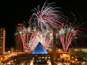 Fireworks light up the sky during a past year's New Years Eve celebration at Sir Winston Churchill Square