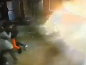 Video image of an aquarium explosion in a Shanghai mall. (SCREENGRAB)