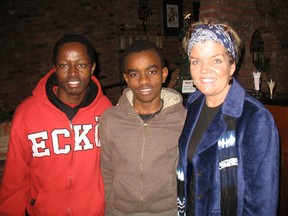 Lohai Moshi and Kelvin Minja from Tanzinia joined Cherie Szucs, founding director of the Tumaini Children’s Foundation, at the Backstage Capitol Theatre on Dec. 18 for a fundraiser benefiting the foundation. (SARAH DOKTOR Delhi News-Record)