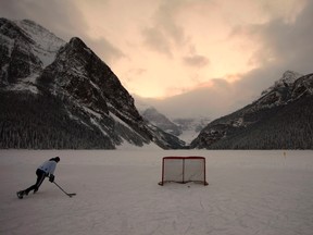 Hockey on Lake Louise