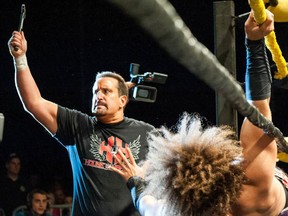 Tommy Dreamer gets ready to go extreme on Carlito Colon during their match at Dreamer's inaugural House of Hardcore show in Poughkeepsie, N.Y., in October. Dreamer will announce a House of Hardcore 2 sometime in the future. (Courtesy of Damon Catavero)