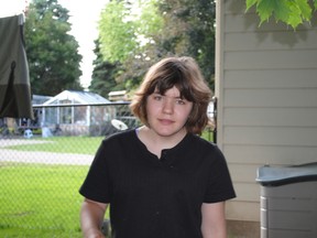 Photo of Alyssa Fuchs on her first day of school this year entering Grade 12. Alyssa is a student at Tollgate Technological Skills Centre and takes classes in the Autism Chalet, a portable classroom at the school.