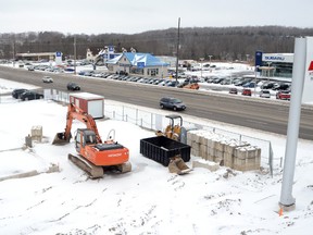 The foundation of a new Mitsubishi dealership is taking shape on the Sunset Strip in Georgian Bluffs just west of Owen Sound. The Strip has seen quite a bit of construction activity in the past year.