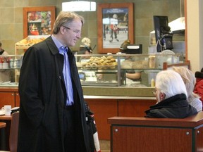 Gerard Kennedy stopped at Tim Horton's on Lakeshore Drive Saturday morning as part of his campaign tour. The Ontario Liberal leadership hopeful is looking to replace Premier Dalton McGuinty. Kennedy spoke with locals about Bill 115 and the Ontario Northland Transportation Commission.