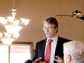 Ontario Liberal leadership candidate Gerard Kennedy talks to members of the Nickel Belt Liberal Party Riding Association Sunday afternoon
