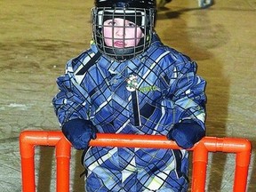 Five-year-old Logan Paradis of Mulhurst Bay skates on the Falun Skating Rink on New Year's Eve, west of Wetaskiwin. JEROLD LEBLANC PHOTO/WETASKIWIN TIMES/QMI AGENCY