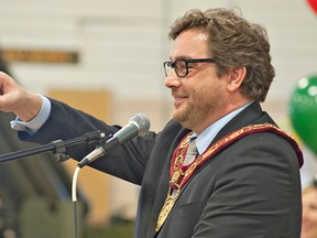 BRIAN THOMPSON, The Expositor

Brantford Mayor Chris Friel uses the annual mayor's New Year's Day levee to announce that he will seek re-election in 2014.