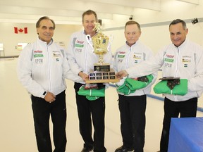 The Eugene Hritzuk rink won the Masters provincial curling championship in Melfort in February.