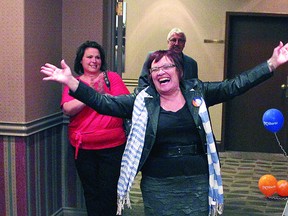 Fort Saskatchewan-Vegreville MLA Jacquie Fenske celebrates her win in the provincial election in April, replacing Ed Stelmach as MLA for the region. Prior to the election, Fenske was a municipal councillor in Strathcona County.
Fort Record File Photo