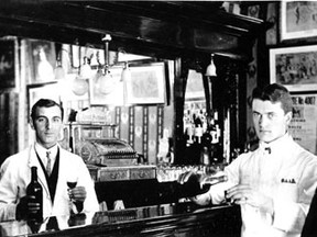 A promotional photograph of the bar in the Norman Hotel in 1910.
