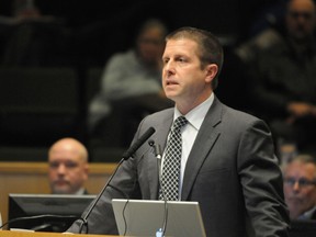 Ontario Ombudsman Andre Marin address Greater Sudbury City council on Tuesday night December 11/2012 .GINO DONATO/THE SUDBURY STAR/QMI AGENCY