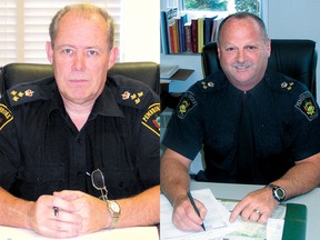 Pembroke Police Chief Dave Hawkins (left) and Deputy Chief Drew Mellon