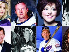 Submitted photos
Remembering who we lost in 2012. In the top row from the left is veteran actor Ernest Borgnine, freestyle skier Sarah Burke, astronaut Neil Armstrong, singer Raylene Rankin, veteran actor Andy Griffith, actor Michael Clarke Duncan. In the bottom row from the left is hero schoolteacher Victoria Soto, television host Dick Clark, Canadian Olympian Barbara Ann Scott, former Expo Gary Carter, singer Donna Summer and singer Robin Gibb