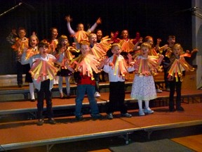 At the school Christmas Concert on Dec. 20.n  STM Grade One students sang Today the Jungle, Tomorrow the World - a song from a Lion’s point of view. (Chris Eakin/Fairview Post)