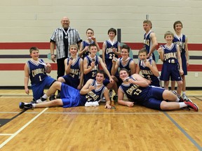 The FHS Jr. A boys basketball team attended a tournament in Grande Prairie Dec. 14-15 where they placed second and came home with a silver medal.  (Submitted by Terri Shewchuk)