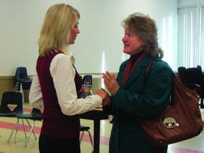 Candice Bergen, Member of Parliament for Portage-Lisgar, held her annual New Year's Tea at the Herman Prior Centre in Portage la Prairie, Thursday afternoon. She met with many of her constituents to discuss issues and concerns with them. (ROBIN DUDGEON/PORTAGE DAILY GRAPHIC/QMI AGENCY)