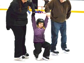 Stacey Ashton and Wade Stewart were in the midst of holding up 5-year-old Avery Hall-Stewart as she was out learning how to skate.