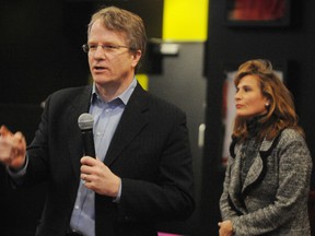 Ontario Liberal leadership candidates Gerard Kennedy and Sandra Pupatello spoke to people gathered at Jack Doyle's Irish Grille in Sarnia, Ont. Friday Jan. 4, 2013. The candidates explained some of their plans for the premiership and answered questions. (TYLER KULA, The Observer)