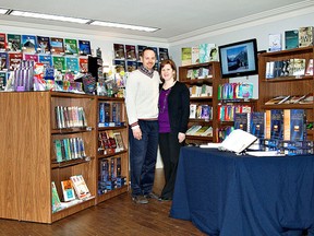 KARA WILSON, for The Expositor
             
Mark and Jessica Sheldrake pose Friday in the renovated bookstore and office of Precept Ministries on Holiday Drive. Mark is Precept's new national director and Jessica is the office manager.