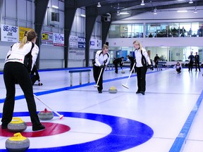 Cold Lake Women’s curling team do battle at the Curling Club on Jan. 4